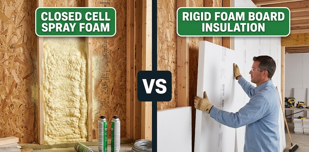 Spray Foam vs Rigid Foam Board Insulation