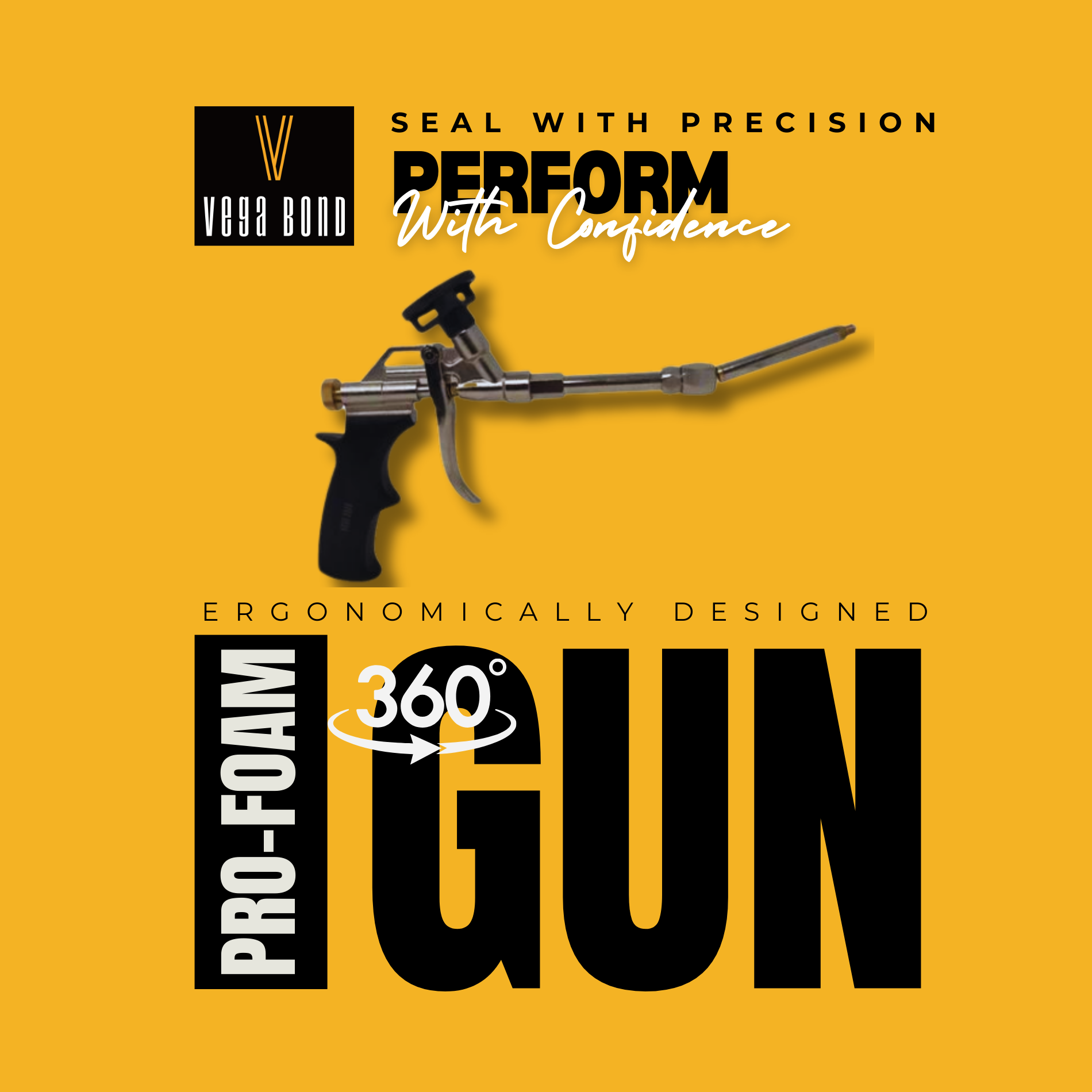 Vega Bond Pro Foam Applicator Gun for Spray Foam and Pro Foam with Swivel Tip