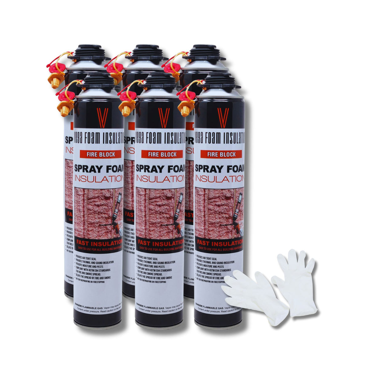 Fire Block Spray Foam Insulation Kit. Closed Cell Foam Thermal and Sound Insulation. Covers up to 20 sqft at 1 inch per Canister. - Vega Bond