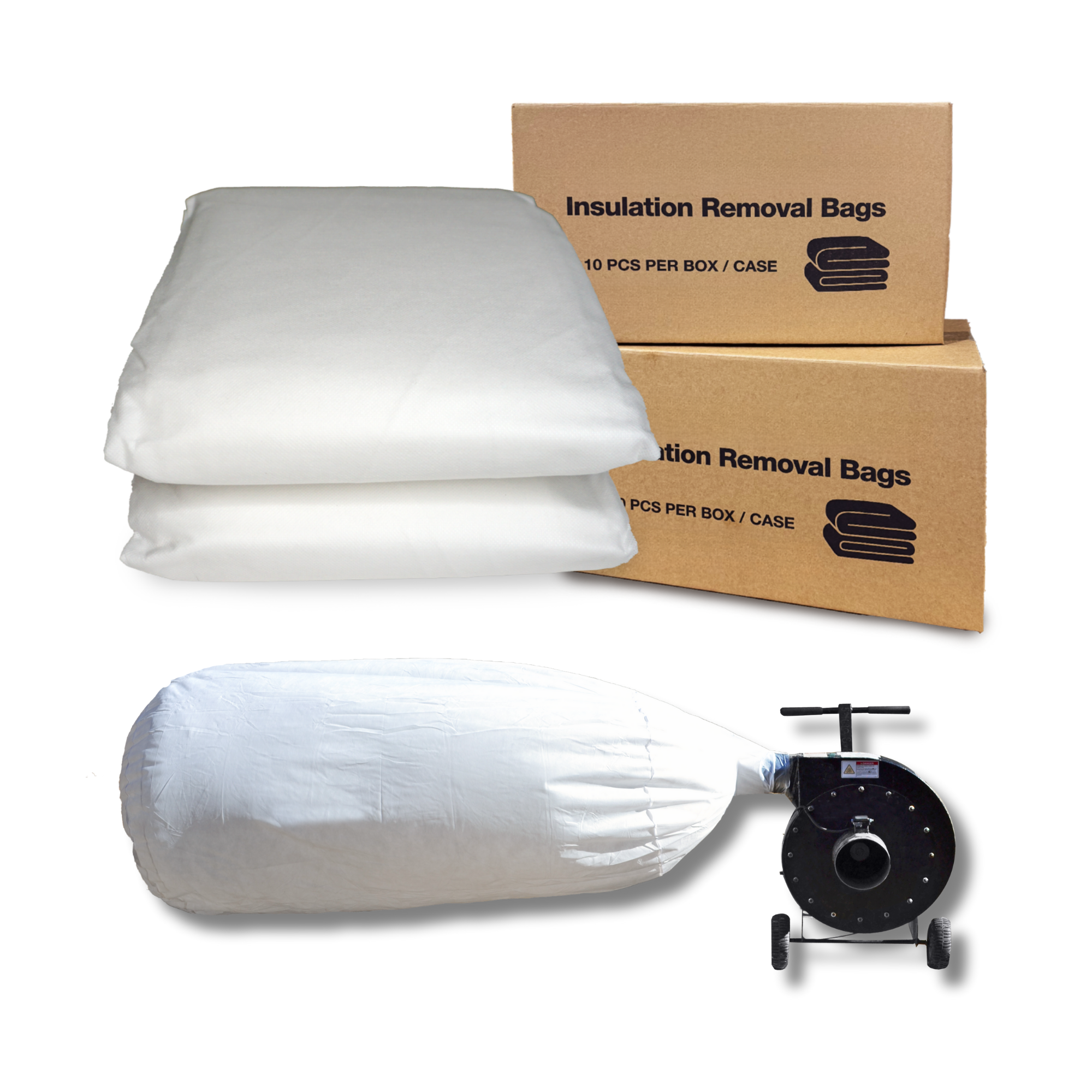 Vega Bond Professional Insulation Removal Vacuum Bags – 75 Cu. Ft. Capacity (4’ x 6’) – Fits All 10” Diameter Hoses – Professional Grade Attic Debris Bags – Available in Maximum, Super, and Heavy Duty