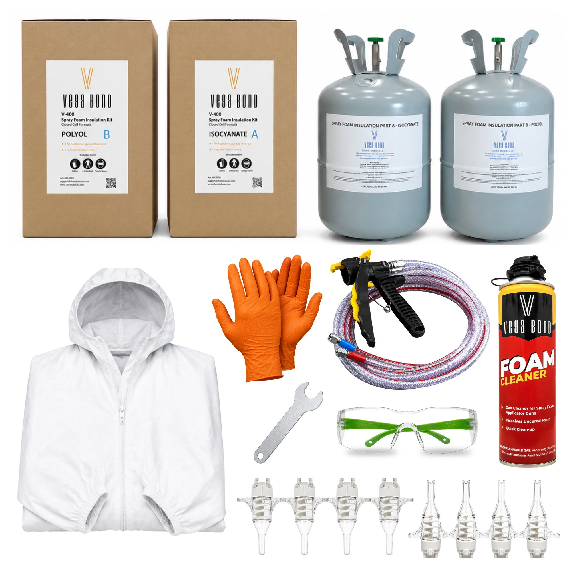 V400 Closed Cell Spray Foam Insulation Kit | 2-Part Expanding Foam | 400 Board Feet Coverage