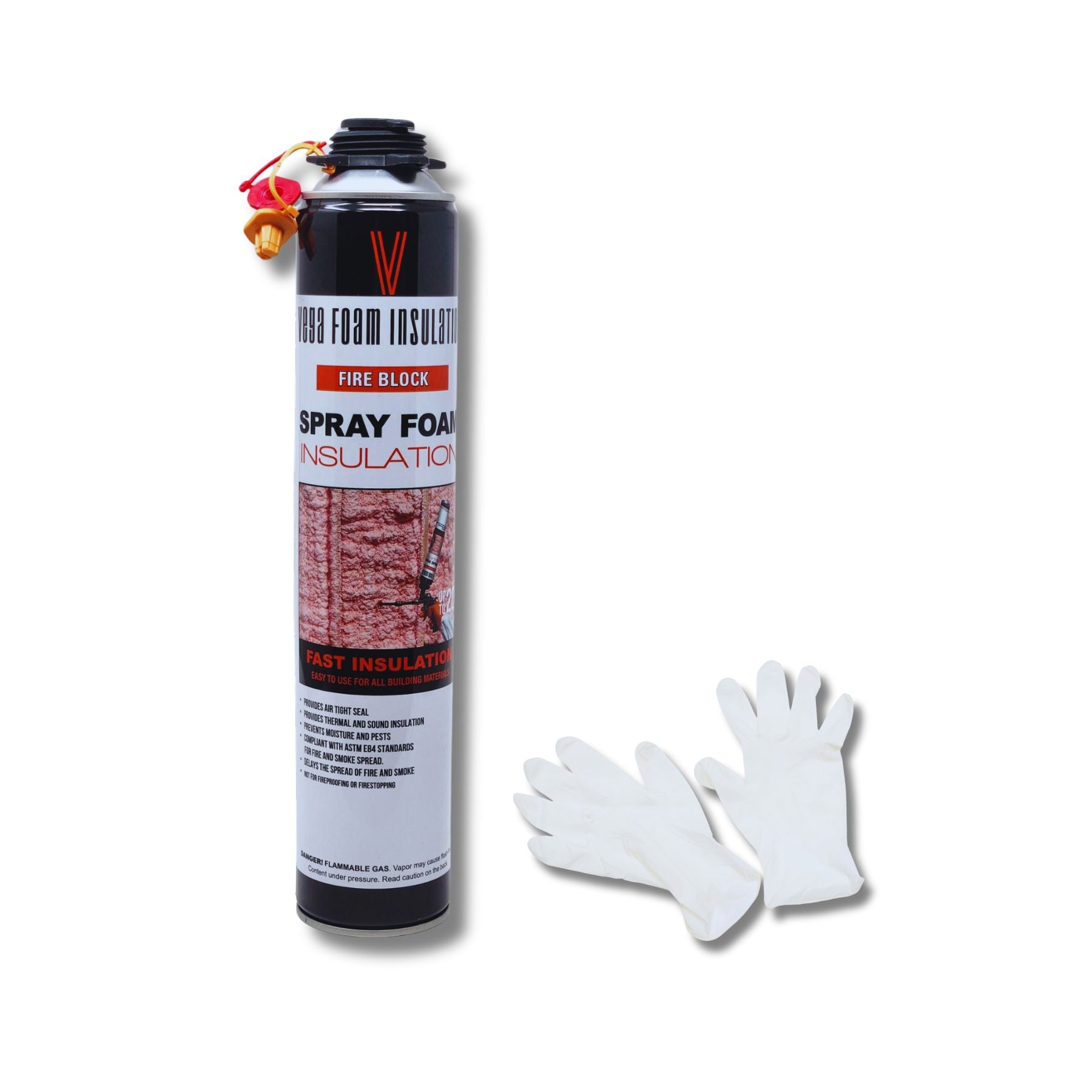 Fire Block Spray Foam Insulation Kit. Closed Cell Foam Thermal and Sound Insulation. Covers up to 20 sqft at 1 inch per Canister.