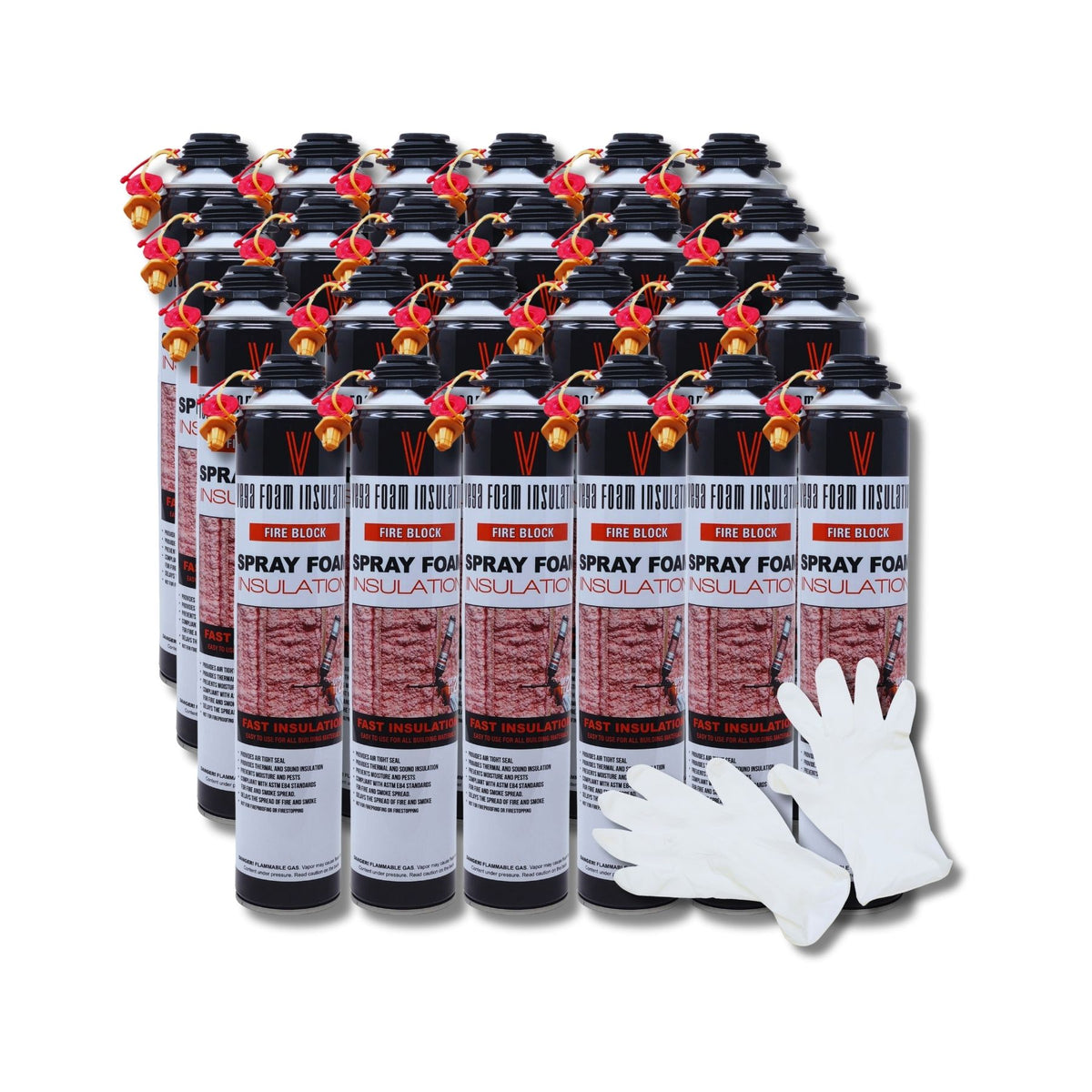 Fire Block Spray Foam Insulation Kit. Closed Cell Foam Thermal and Sound Insulation. Covers up to 20 sqft at 1 inch per Canister. - Vega Bond