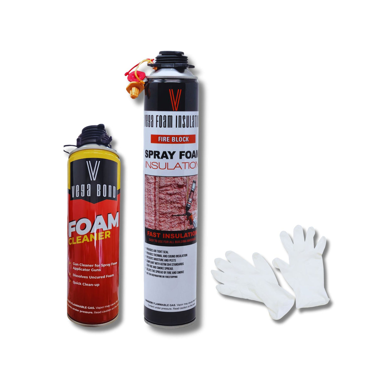 Fire Block Spray Foam Insulation Kit. Closed Cell Foam Thermal and Sound Insulation. Covers up to 20 sqft at 1 inch per Canister. - Vega Bond