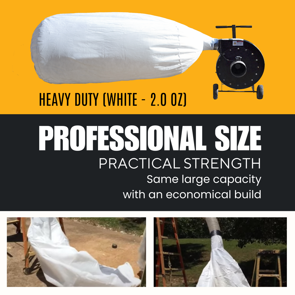 Vega Bond Professional Insulation Removal Vacuum Bags – 75 Cu. Ft. Capacity (4’ x 6’) – Fits All 10” Diameter Hoses – Professional Grade Attic Debris Bags – Available in Maximum, Super, and Heavy Duty - Vega Bond