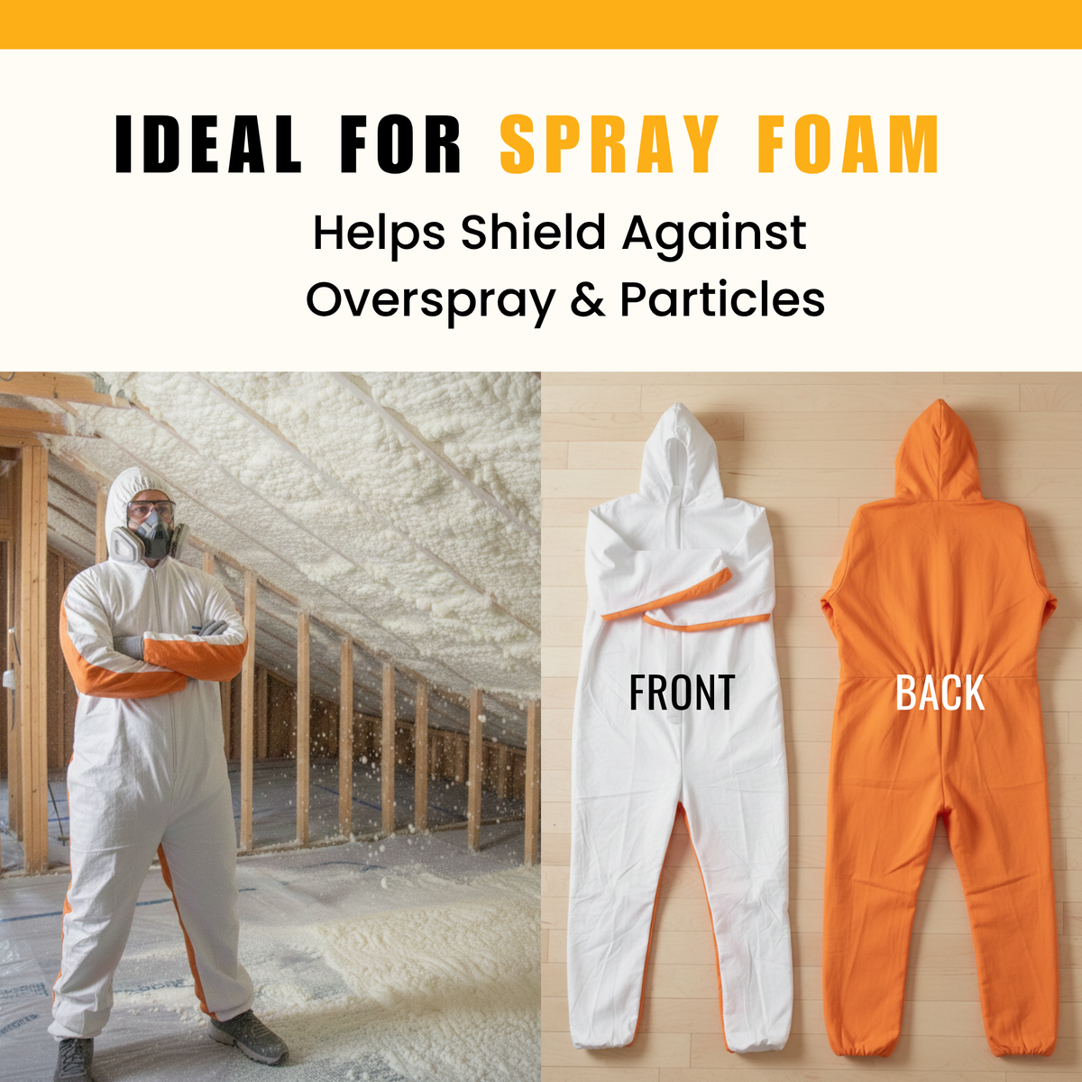 Vega Bond Professional Protective Coverall - UltraCool Style Safety Suit for Spray Foam & Industrial Use - Vega Bond