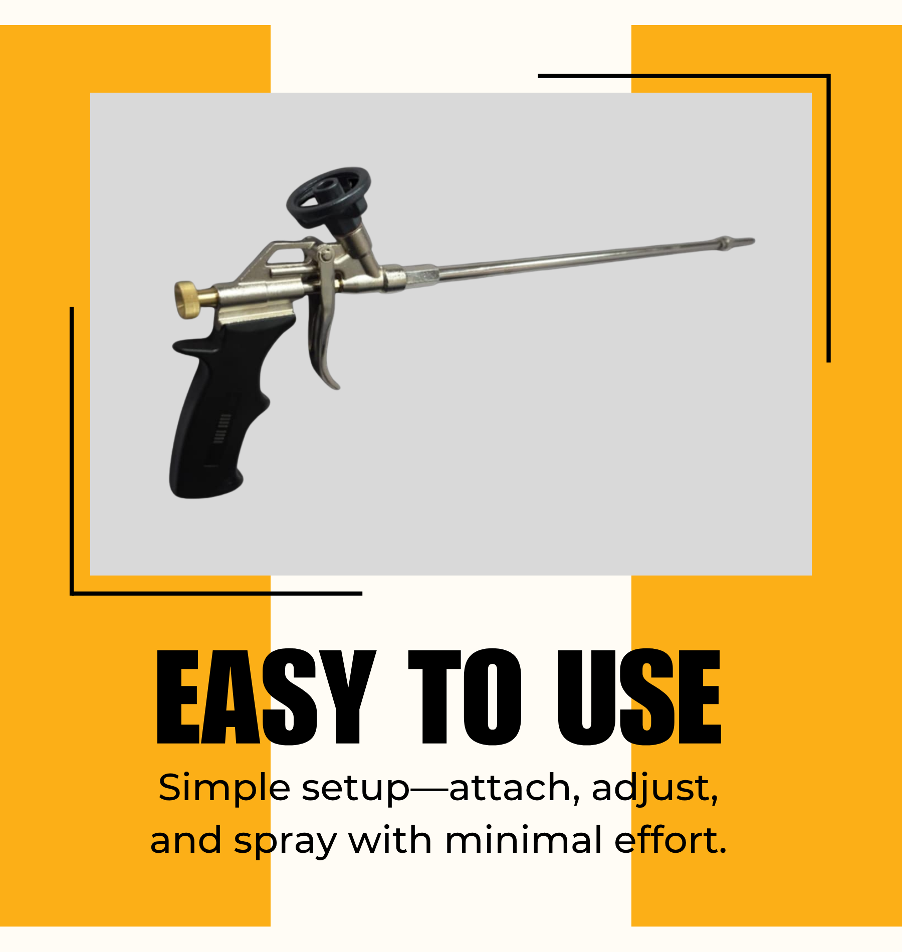 Vega Bond Long Nose Pro-foam Gun for Spray Foam with swivel tip. Works with All Brands. 24 Inches