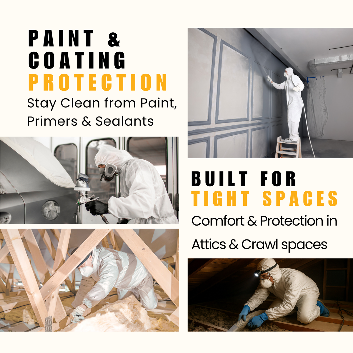 Vega Bond Professional Protective Coverall - UltraCool Style Safety Suit for Spray Foam & Industrial Use - Vega Bond