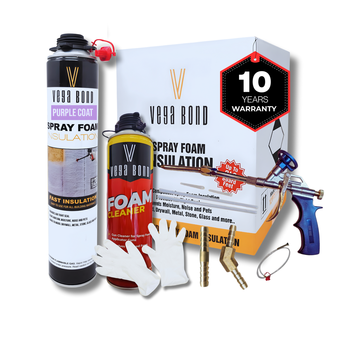 Vega Bond Purplecoat Single Component Closed Cell Spray Foam Insulation Kit (Covers 20 Board Feet Per Can at 1 inch thickness) - Vega Bond