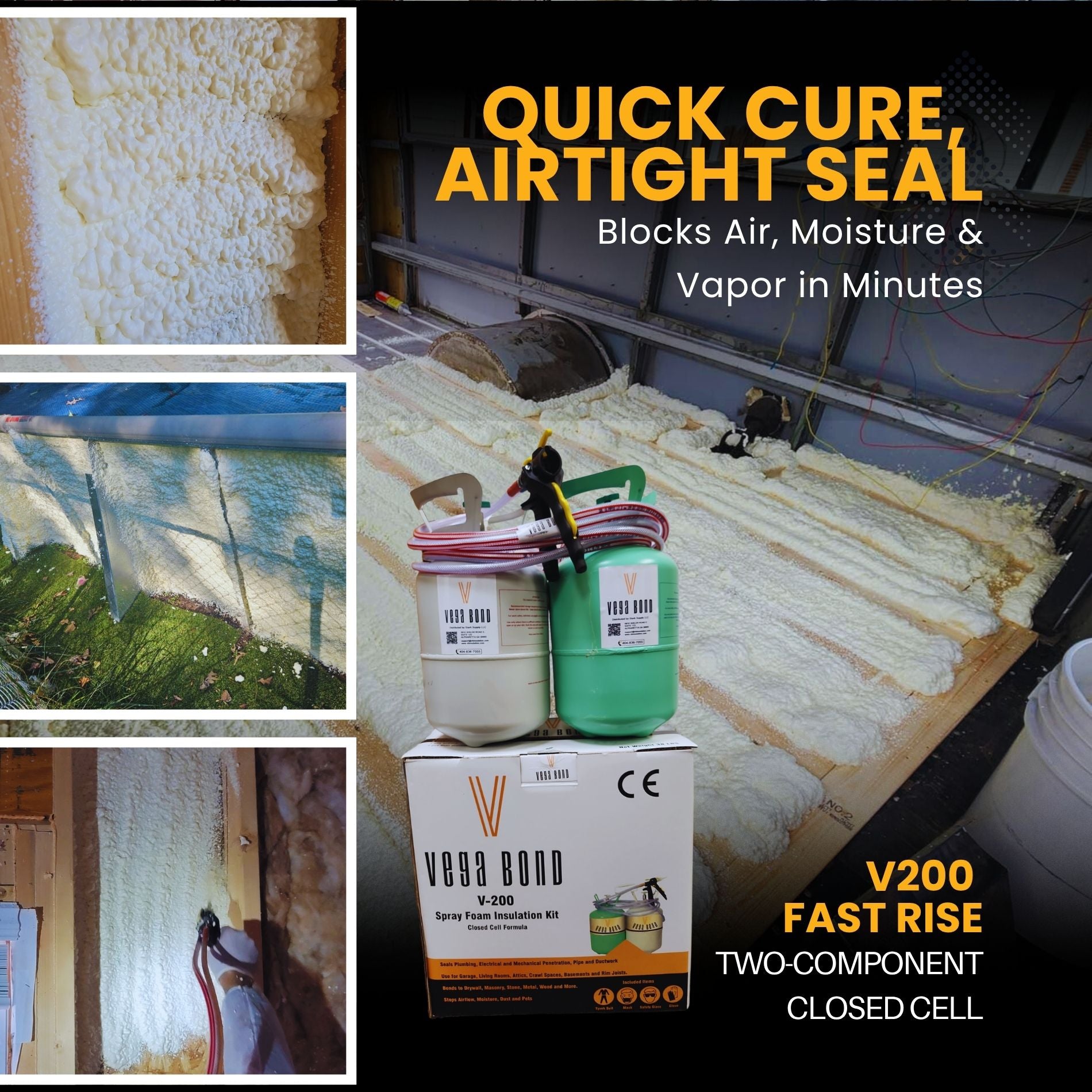 Vega Bond V200 Closed Cell Spray Foam Fast Rise 200 Board Feet Kit