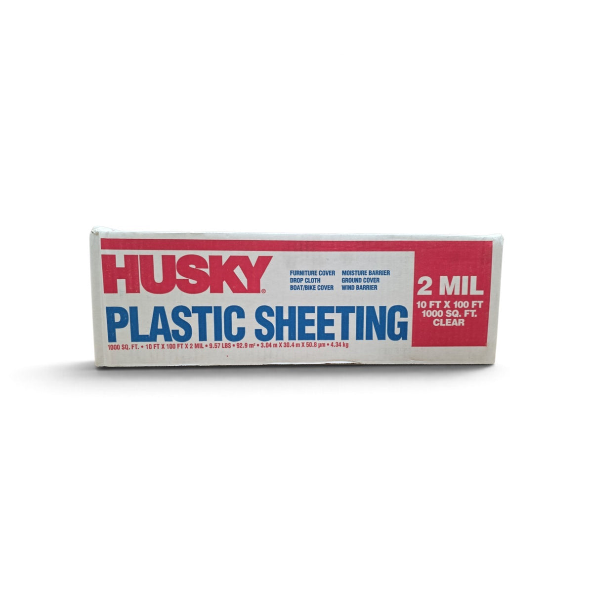10 ft. x 100 ft. Clear 2 mil. Plastic Sheeting, Drop Cloth