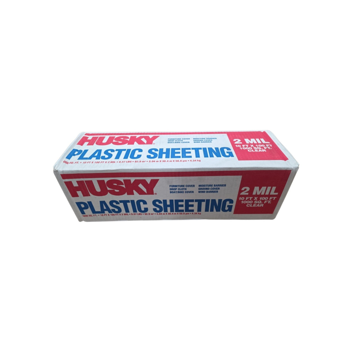 10 ft. x 100 ft. Clear 2 mil. Plastic Sheeting, Drop Cloth