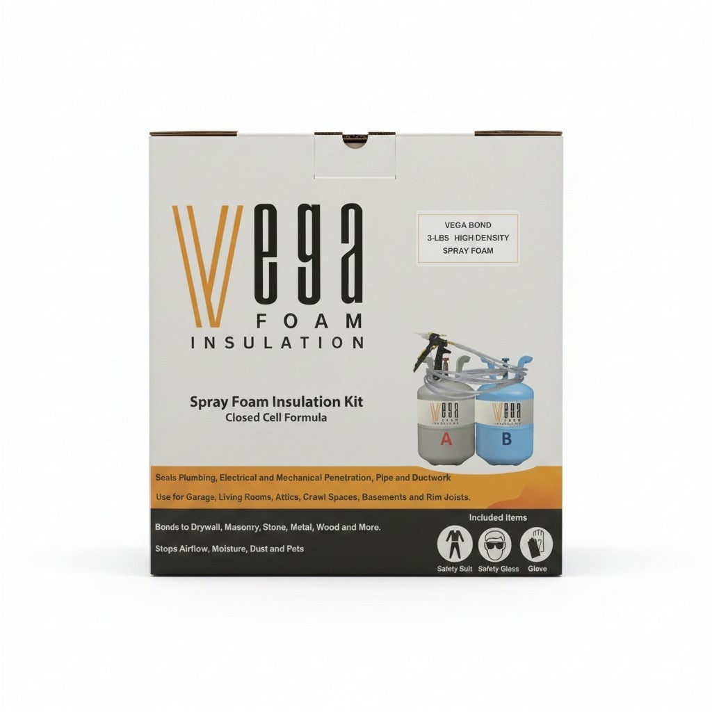 Vega Bond 3-lbs High Density 2 part Spray Foam Insulation Heavy Duty Covers 130 SF at 1 inch