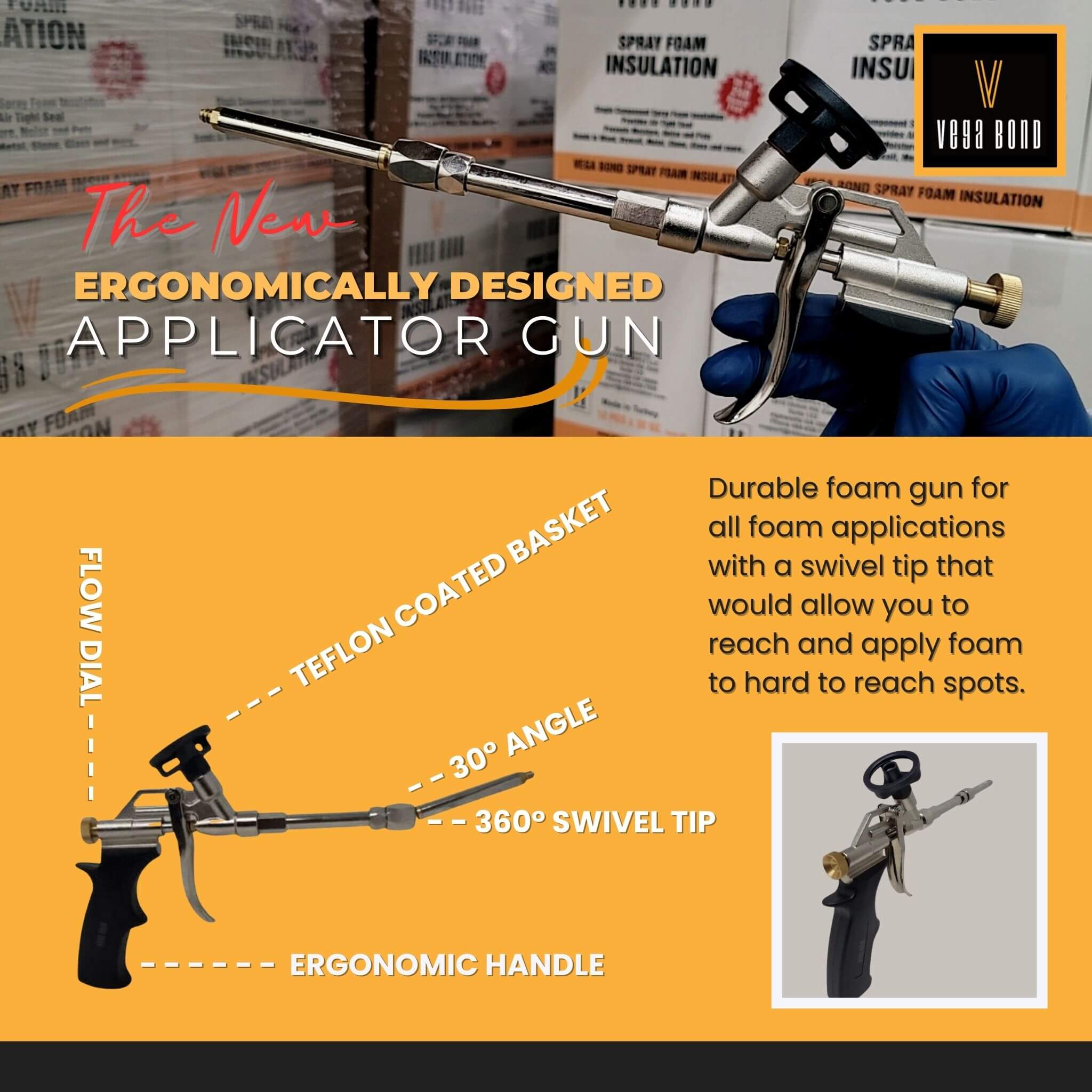 Vega Bond Pro Foam Applicator Gun for Spray Foam