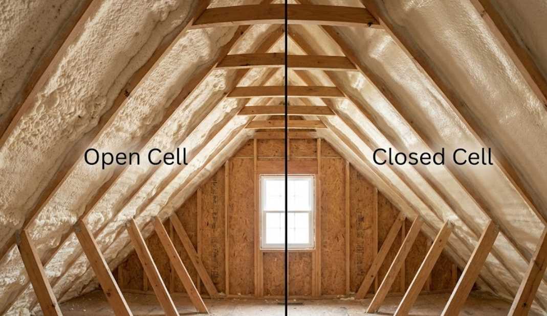 Real-Life Comparison Image Concept (Open-Cell Left | Closed-Cell Right)