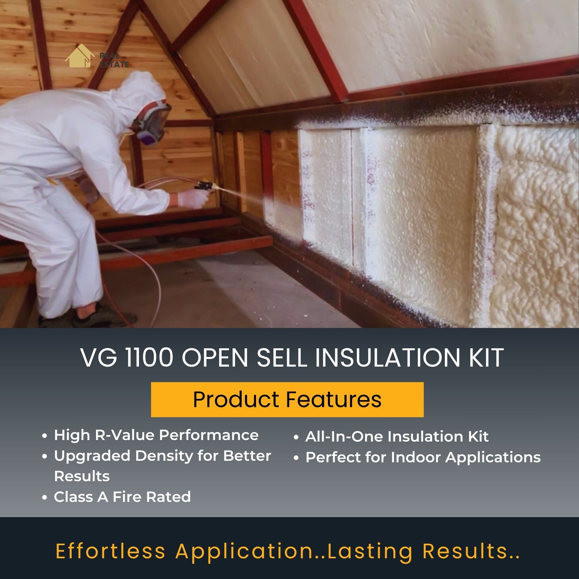 Vega Bond Open Cell Spray Foam Insulation Kit. 2-Part Spray Foam Sealant Kit for Thermal and Sound Insulation Barrier. Coverage 320 to 1100 Sqft