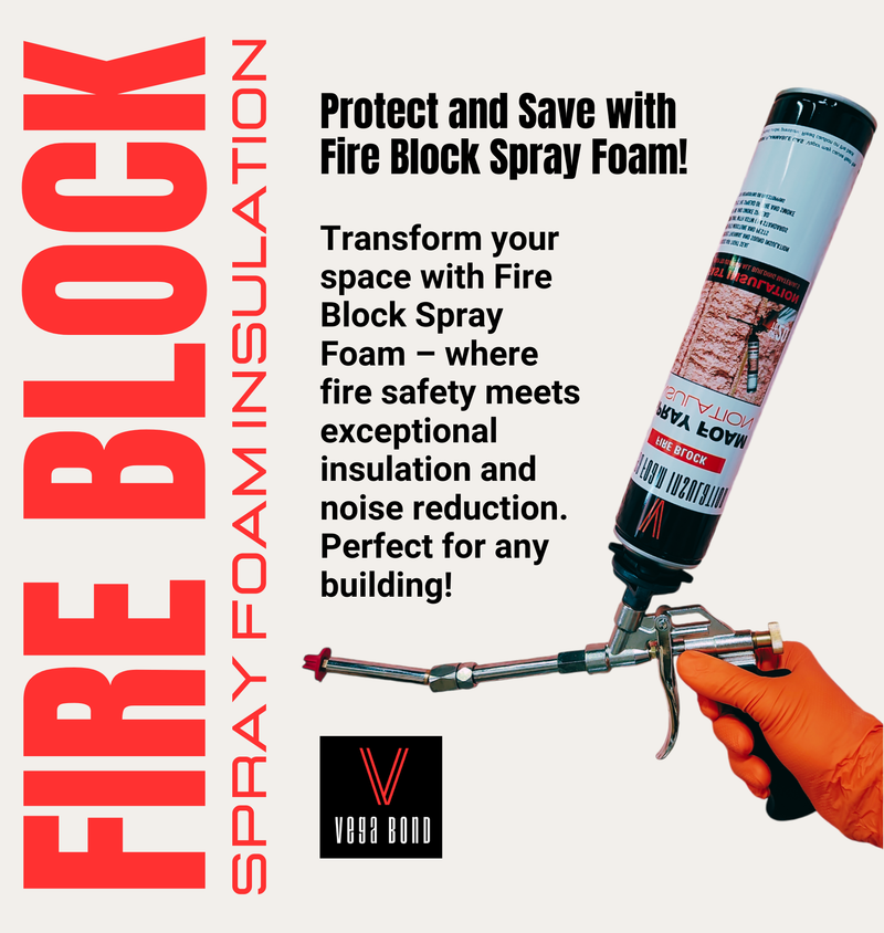 Fire Block Spray Foam Insulation Kit. Closed Cell Foam Thermal and Sound Insulation. Covers up to 20 sqft at 1 inch per Canister.