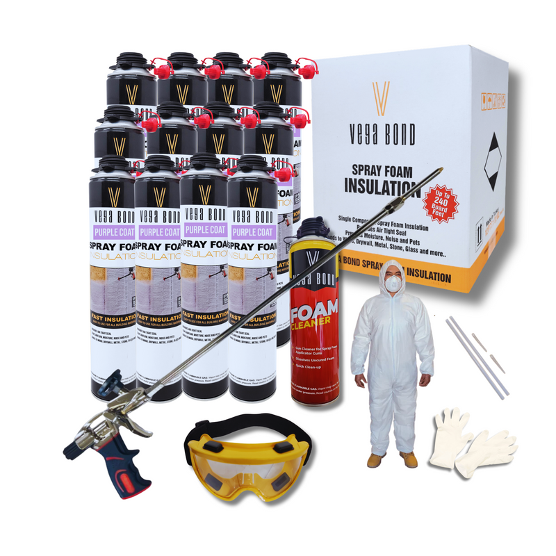 Vega Bond Purplecoat Single Component Closed Cell Spray Foam Insulation Kit (Covers 20 Board Feet Per Can at 1 inch thickness)