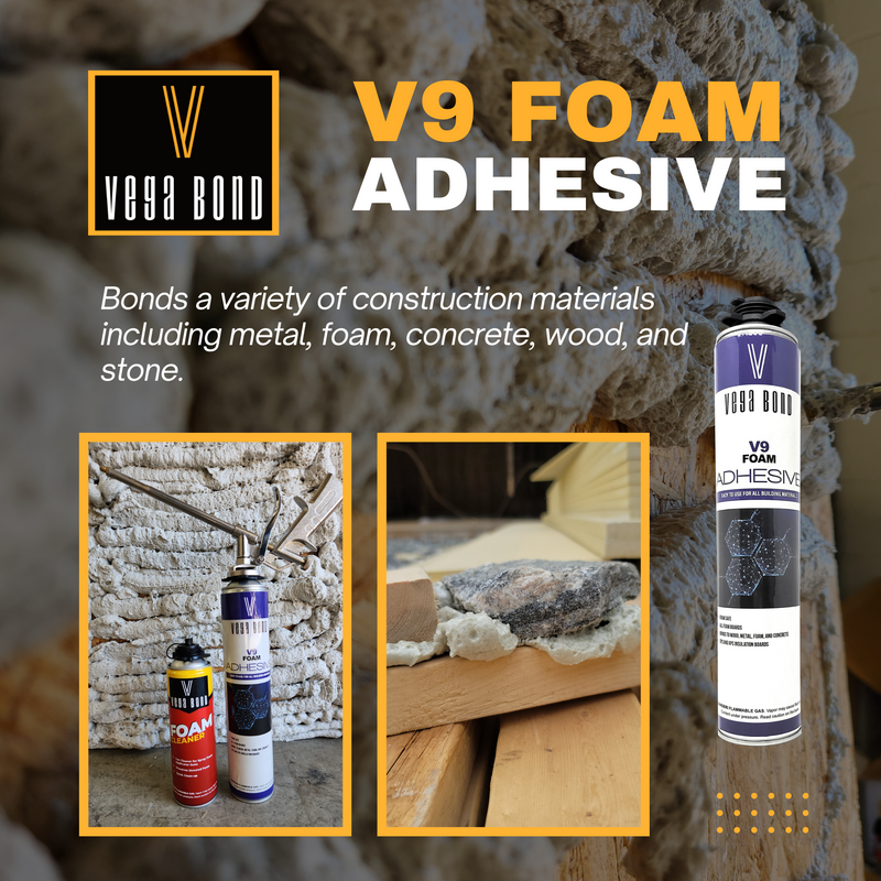 Vega Bond V9 Foam Adhesive. Interior and Exterior Architectural Foam Shapes, Trims, Decorative Tiles, Moldings, EPS and XPS Foam Boards