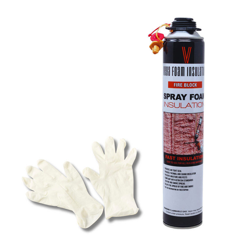 Fire Block Spray Foam Insulation Kit. Closed Cell Foam Thermal and Sound Insulation. Covers up to 20 sqft at 1 inch per Canister.