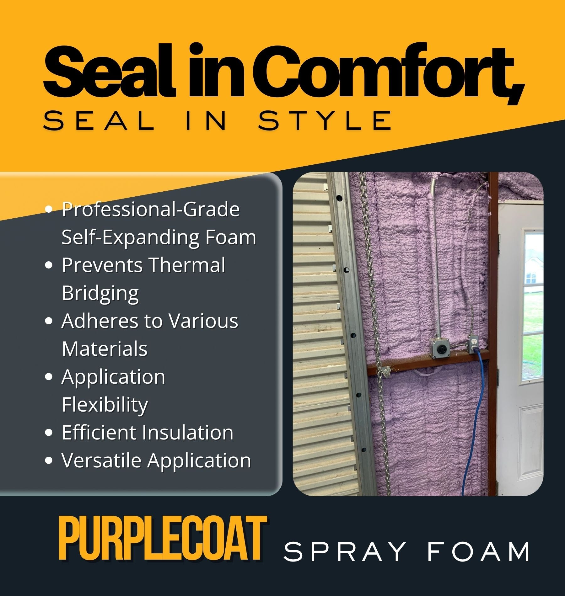 Vega Bond Purplecoat Single Component Closed Cell Spray Foam Insulation Kit (Covers 20 Board Feet Per Can at 1 inch thickness)