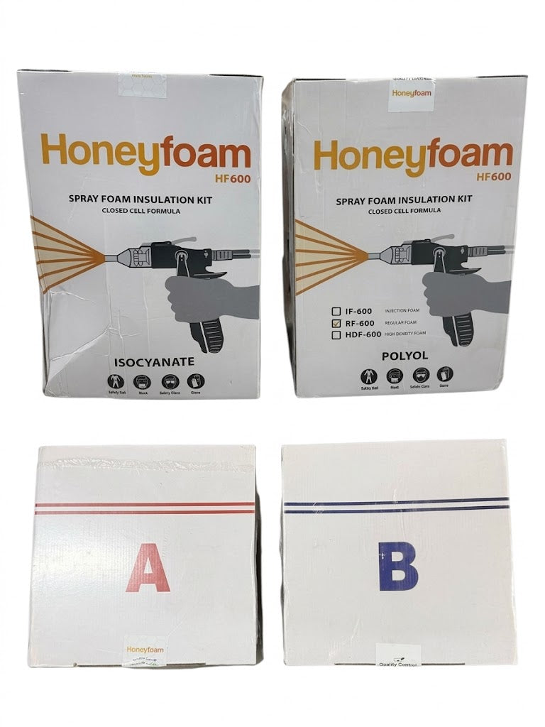 Honeyfoam HF600 Closed Cell Spray Foam Kit 2 Part Foam Sealant 600 Board Feet