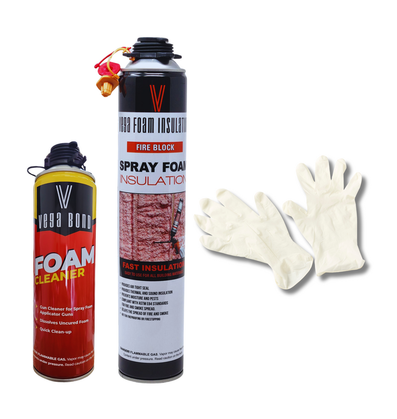 Fire Block Spray Foam Insulation Kit. Closed Cell Foam Thermal and Sound Insulation. Covers up to 20 sqft at 1 inch per Canister.