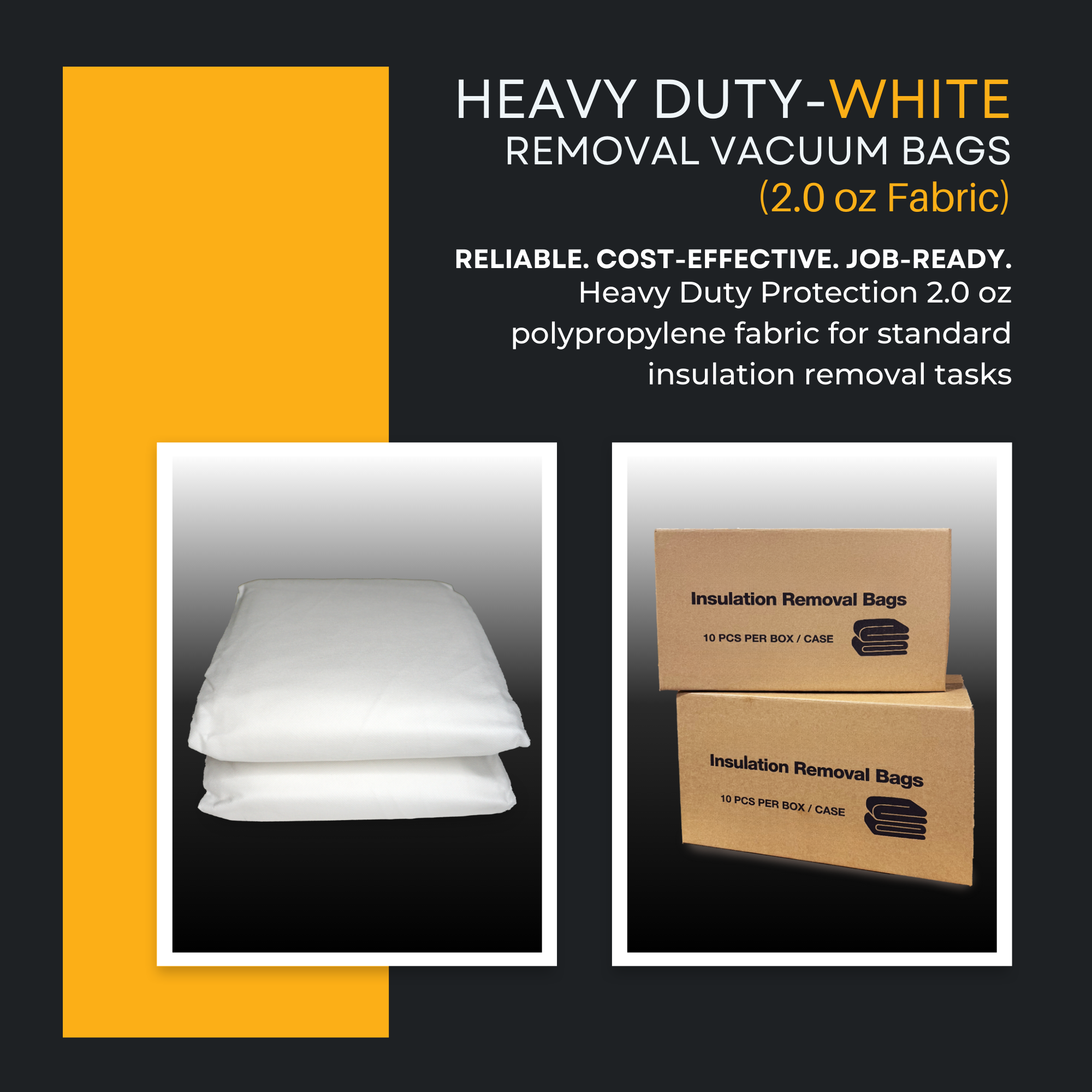 Vega Bond Professional Insulation Removal Vacuum Bags – 75 Cu. Ft. Capacity (4’ x 6’) – Fits All 10” Diameter Hoses – Professional Grade Attic Debris Bags – Available in Maximum, Super, and Heavy Duty