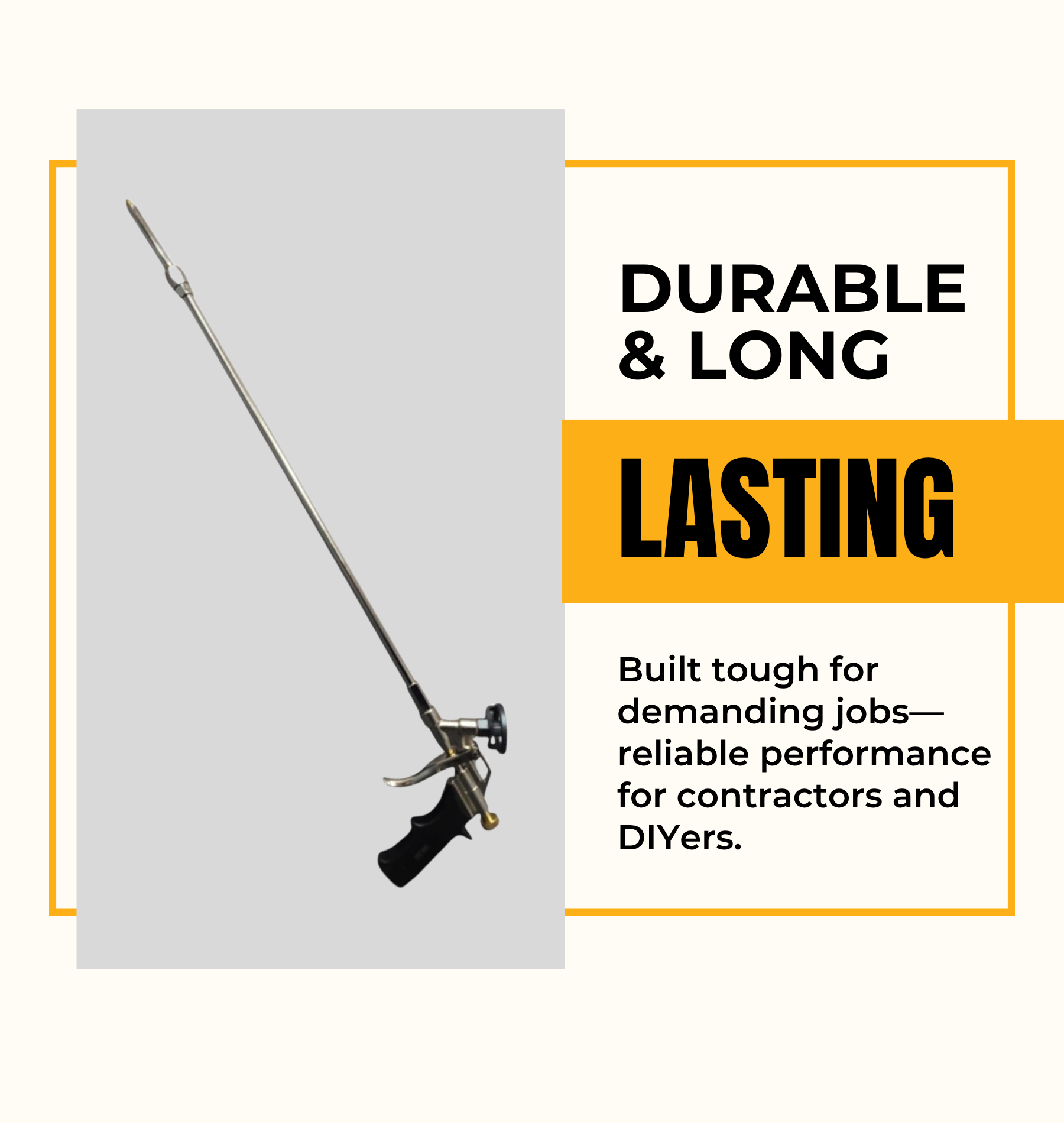 Vega Bond Long Nose Pro-foam Gun for Spray Foam with swivel tip. Works with All Brands. 24 Inches