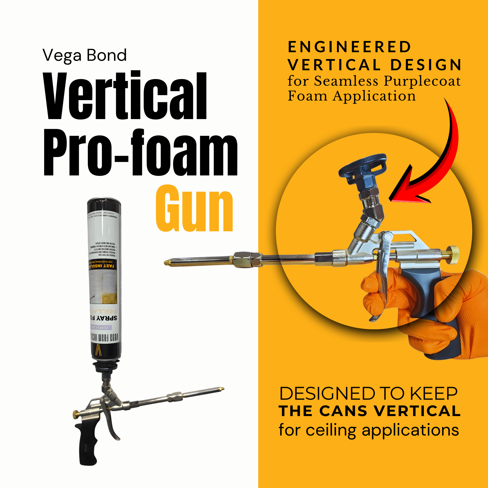 Vega Bond Purplecoat Single Component Closed Cell Spray Foam Insulation Kit (Covers 20 Board Feet Per Can at 1 inch thickness)