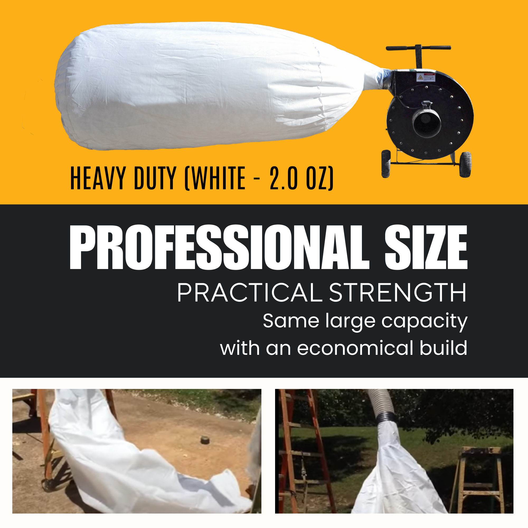 Vega Bond Professional Insulation Removal Vacuum Bags – 75 Cu. Ft. Capacity (4’ x 6’) – Fits All 10” Diameter Hoses – Professional Grade Attic Debris Bags – Available in Maximum, Super, and Heavy Duty
