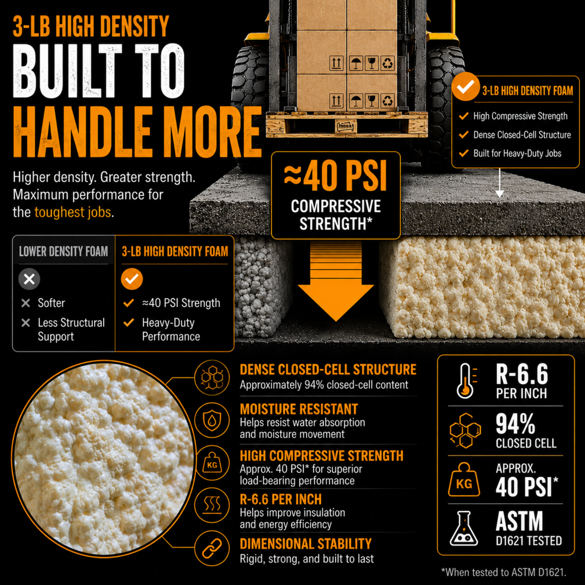 Vega Bond 3-lbs High Density 2 part Spray Foam Insulation Heavy Duty Covers 130 SF at 1 inch