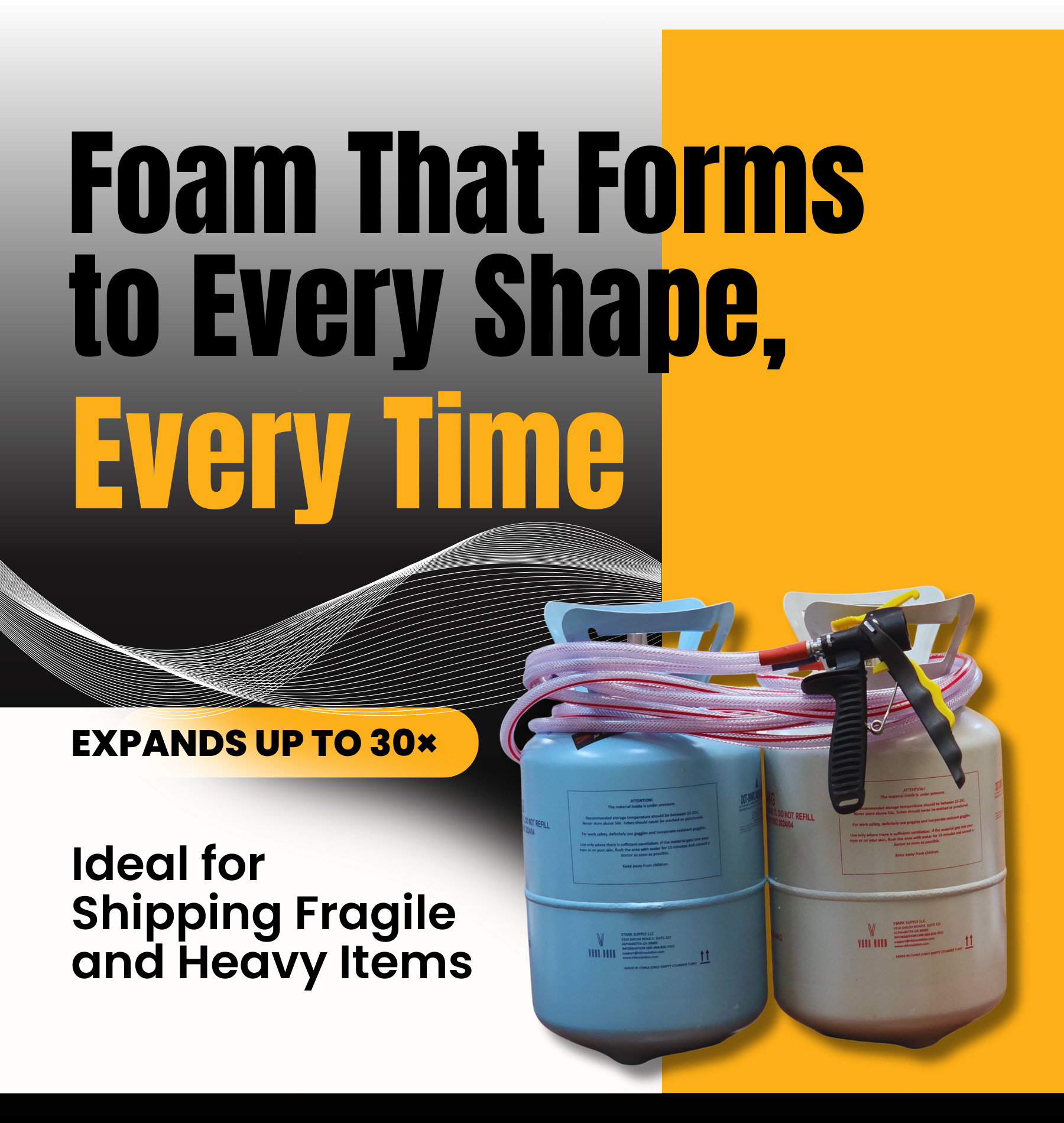 Expanding Packaging Foam Kit 2-Part Foam Packaging System with No Equipment Required