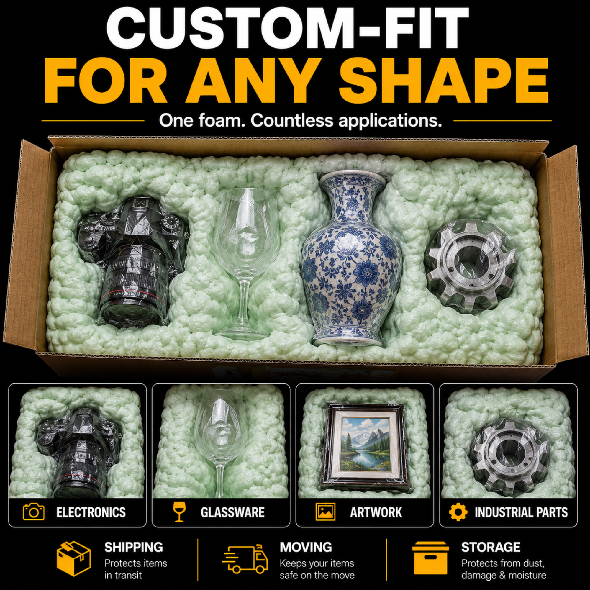 Expanding Packaging Foam Kit 2-Part Foam Packaging System with No Equipment Required