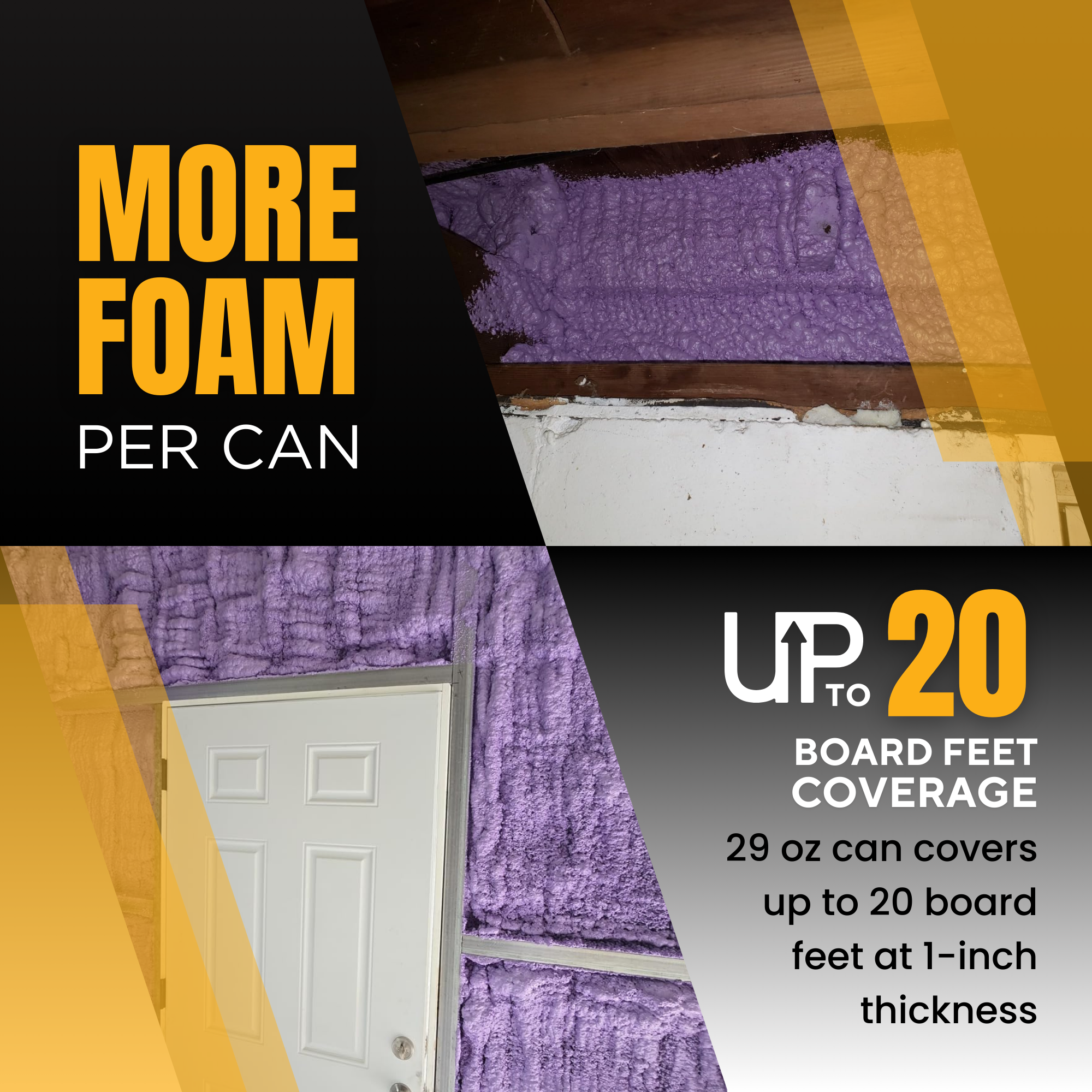 Vega Bond Purplecoat Single Component Closed Cell Spray Foam Insulation Kit (Covers 20 Board Feet Per Can at 1 inch thickness)