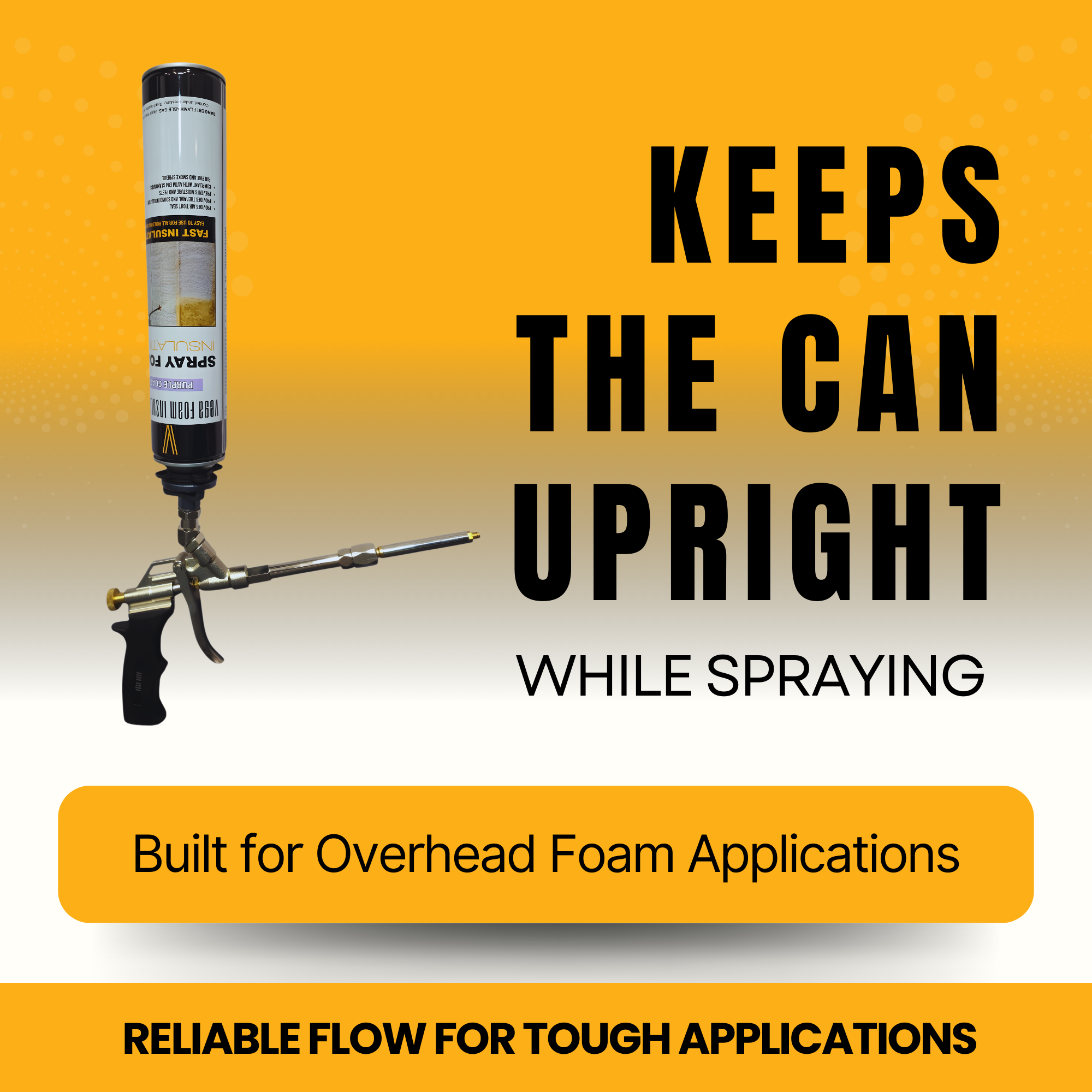 VEGA BOND VGC Pro Overhead Spray Foam Gun – 360° Rotating 30° Angled Tip