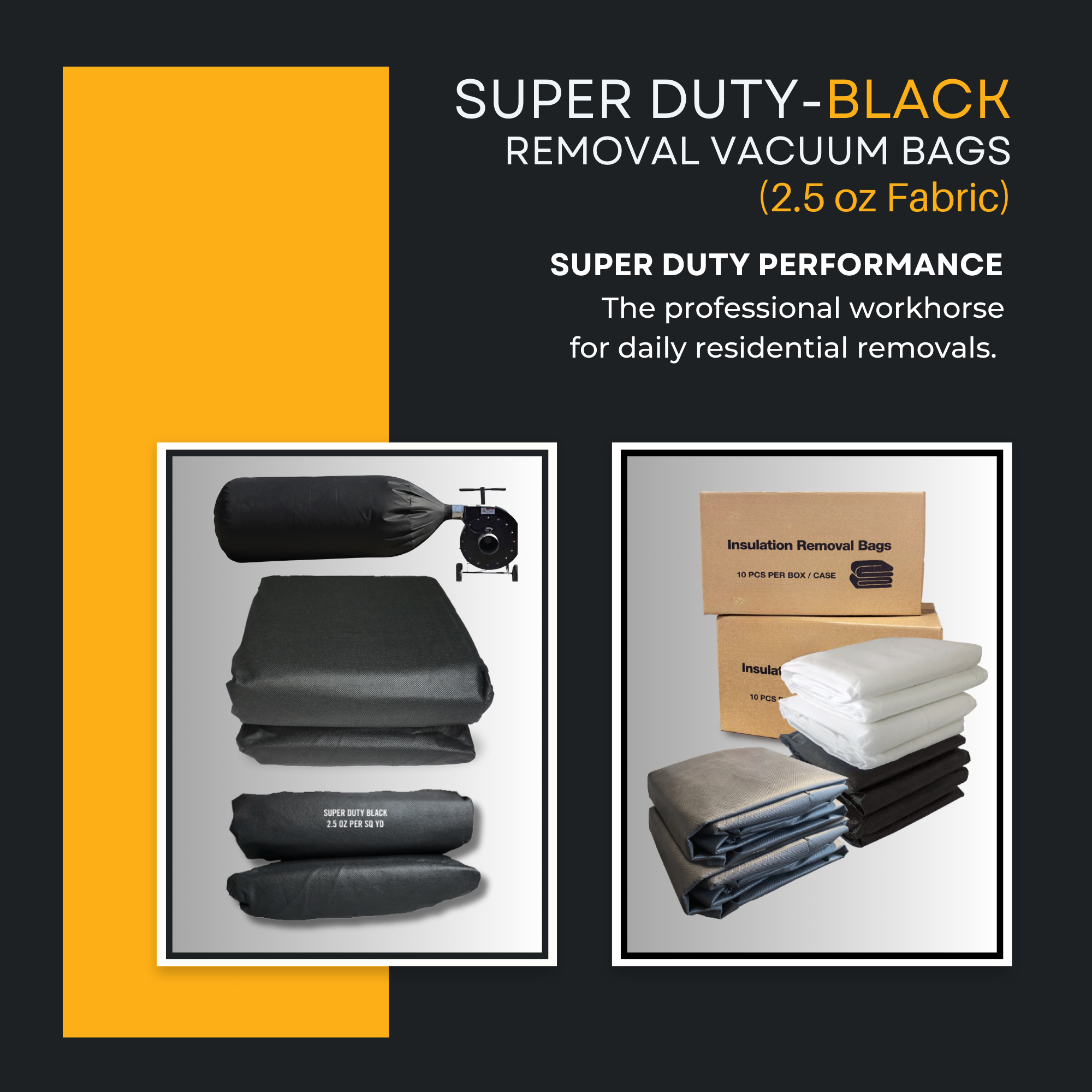 Vega Bond Professional Insulation Removal Vacuum Bags – 75 Cu. Ft. Capacity (4’ x 6’) – Fits All 10” Diameter Hoses – Professional Grade Attic Debris Bags – Available in Maximum, Super, and Heavy Duty