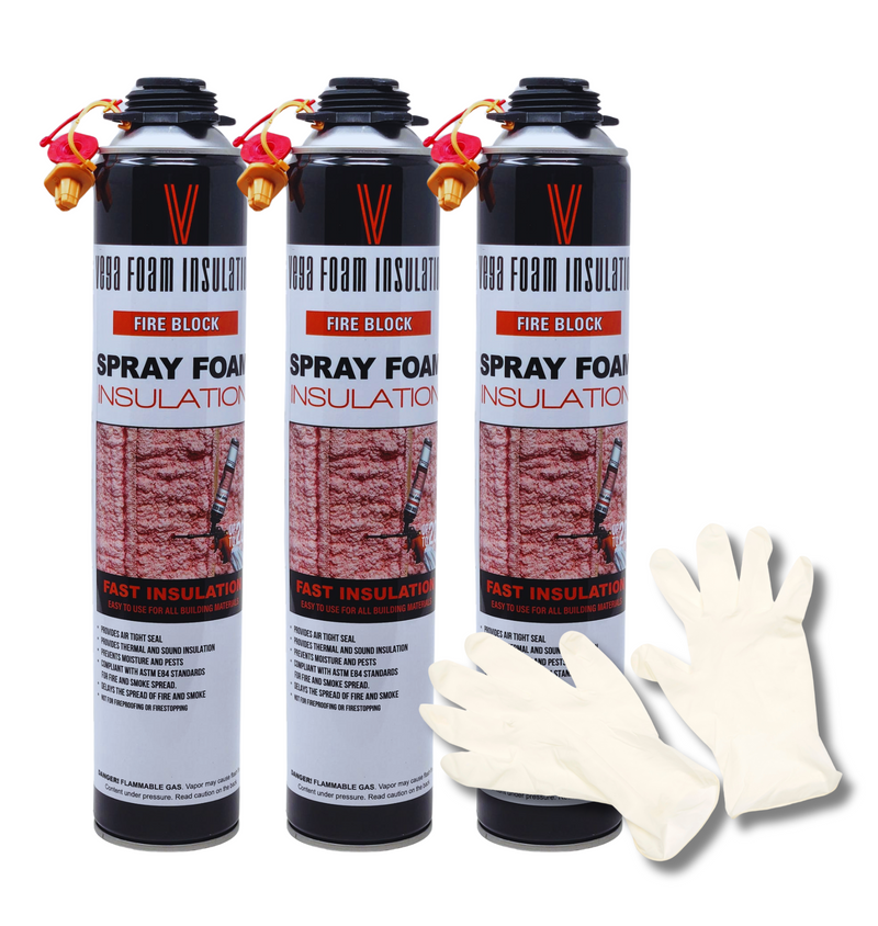 Fire Block Spray Foam Insulation Kit. Closed Cell Foam Thermal and Sound Insulation. Covers up to 20 sqft at 1 inch per Canister.