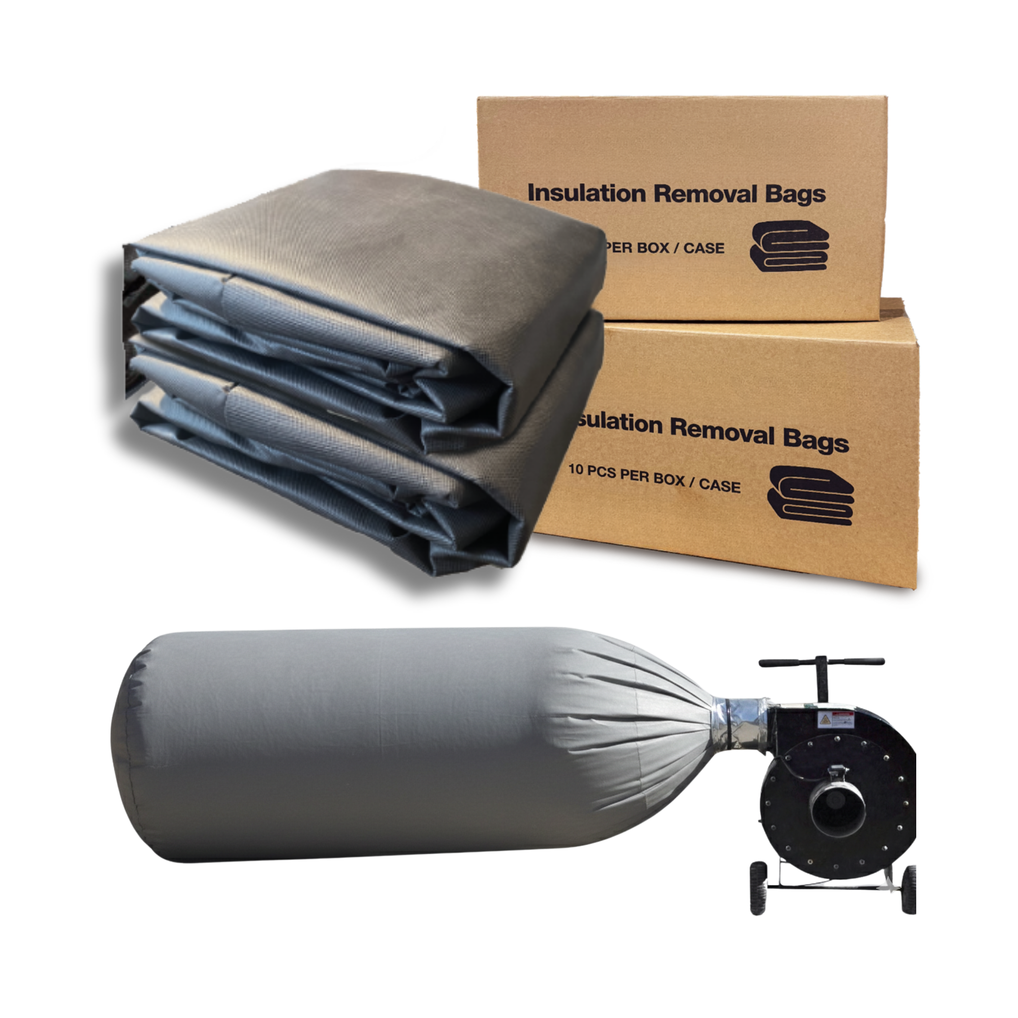 Vega Bond Professional Insulation Removal Vacuum Bags – 75 Cu. Ft. Capacity (4’ x 6’) – Fits All 10” Diameter Hoses – Professional Grade Attic Debris Bags – Available in Maximum, Super, and Heavy Duty