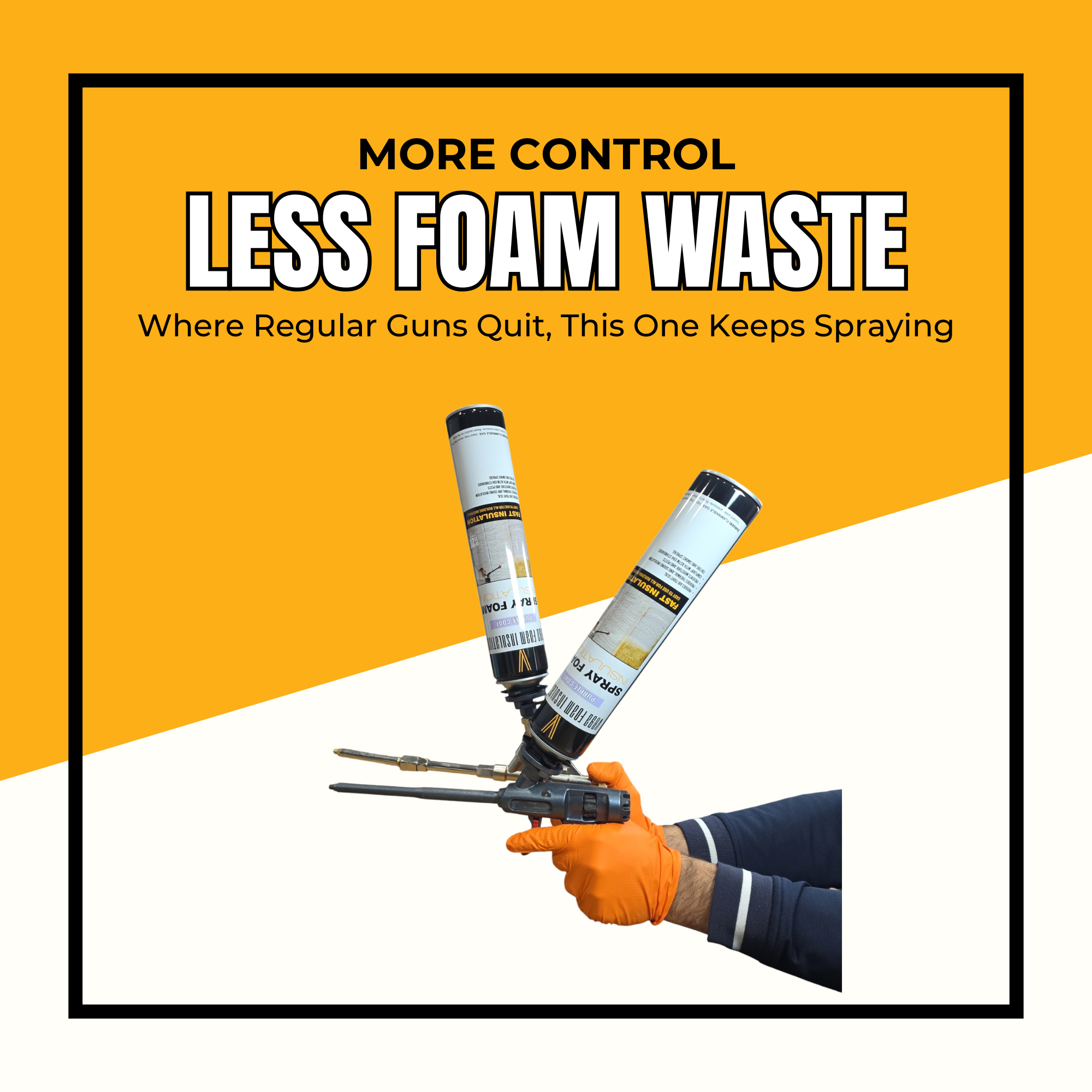 VEGA BOND VGC Pro Overhead Spray Foam Gun – 360° Rotating 30° Angled Tip