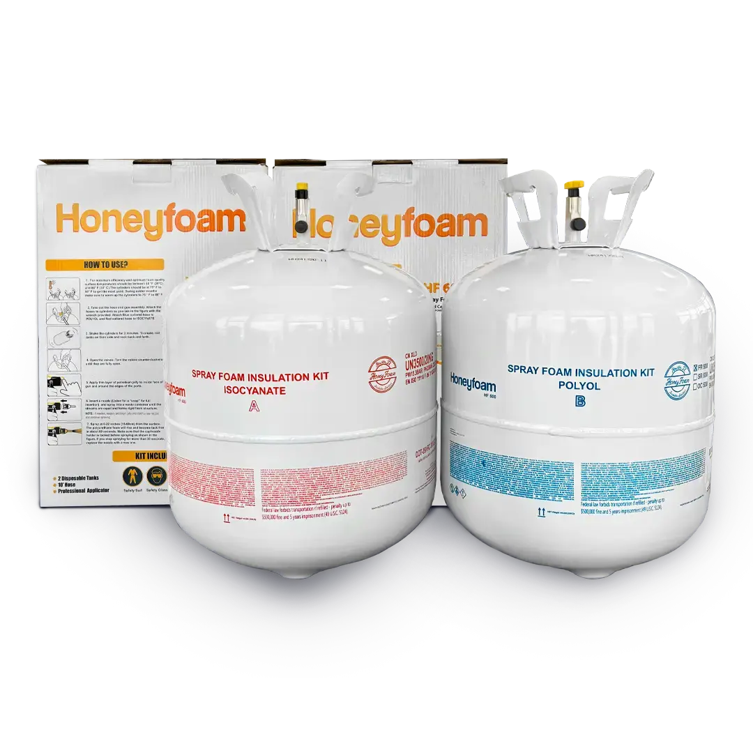 Honeyfoam HF600 Closed Cell Spray Foam Kit 2 Part Foam Sealant 600 Board Feet