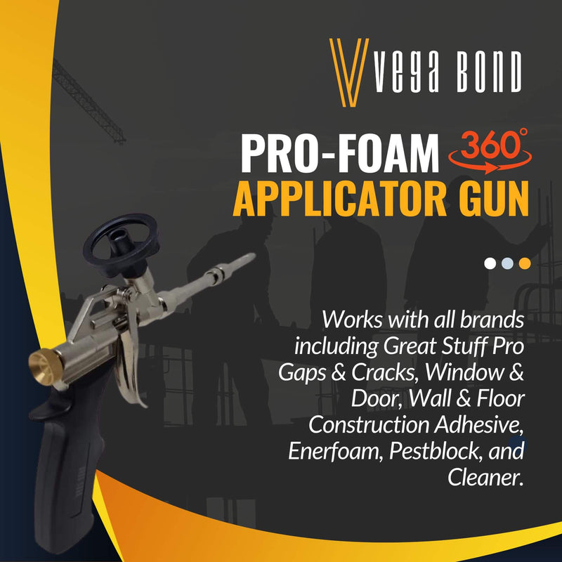 Vega Bond Pro Foam Gun with Swivel Tip for Spray Foam Excellence