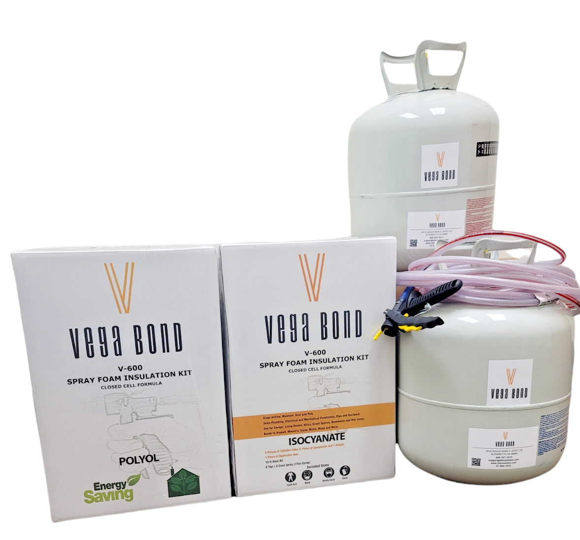 Vega Bond V600 Closed Cell Spray Foam Fast Rise 600 Board Feet Kit